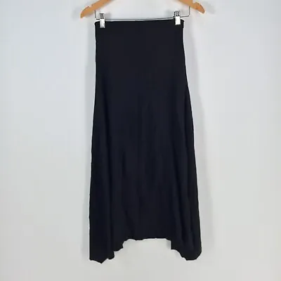 Bassike Womens Skirt Size 0 Aus 6 Black Midi Flare Zip Viscose Blend 071619 • $59.95