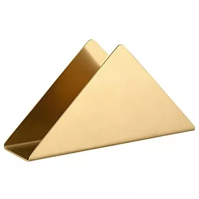 Gold Stainless Steel Napkin Holder Modern Triangle Cocktail Napkin Dispenser Org • $14.88