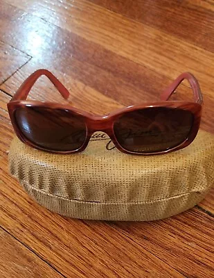 Maui Jim Sunglasses Women Polarized Wrap Gently Enjoyed Faux Wood Frames In Case • $50