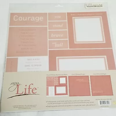 NEW MME My Life Paper Pack BRAVE MOMENTS 12x12 Printed Paper Vellum Poems Frames • $5.99