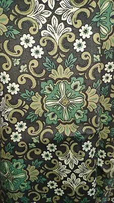 £28 • Buy Vintage Mid Century Fabric Green Burgess Ledward 'Witney' Art Nouveau Unused