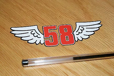 Marco Simoncelli Number 58 Wings Decal • $3.73