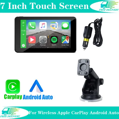 Portable 7  Tablet Monitor Screen For Car Stereo GPS Navi  Car-Play Android Auto • £99.95