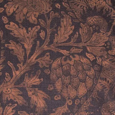 3 Meters X ZOFFANY  Cochin  Chunky LINEN Fabric 18th Century Charcoal/Rust • £70