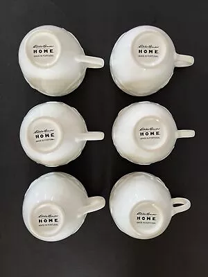 Eddie Bauer HOME Large White Coffee/ Tea Mug Cups 🌺 Set Of 6 NWOB • $44.99