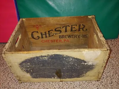 Vintage 30s/40s Chester Brewery Inc Wood Beer Crate BoxDelcoPa.Pennsylvania • $75