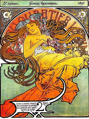 85712 MAGAZINE COVER MUCHA 1897 LATIN QU ER NOUVEAU Wall Print Poster CA • $28.38