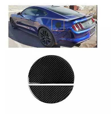 Carbon Fiber Texture Add-on Gas Fuel Door Cover Cap For 2015-2019 Ford Mustang • $9