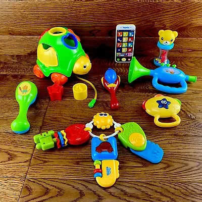Baby Toddler Toy Bundle Music Sounds Rattles Keys Shape Sorter Mixed Items • £18.99