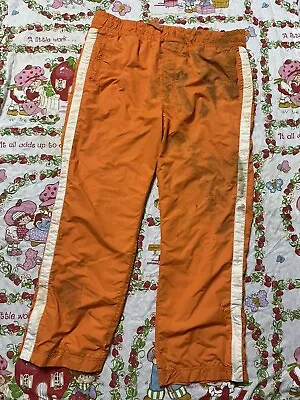 Mens Abercrombie & Fitch Orange White Striped Vector Sweatpants. Size XX-Large • $18