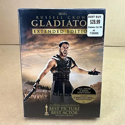 Gladiator Extended Edition (2005 DVD 3-Disc Box Set) NEW • $15.99