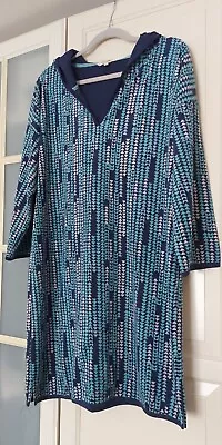 £25 • Buy White Stuff Hooded Blue Changing Towel Poncho Kaftan Beach Cover Up Medium
