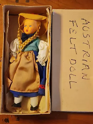 New Nrfb Rare Vintage Felt Lech Helga Puppe Doll Made In Austria Free Shipping!! • $59.99