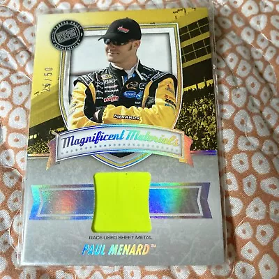 Paul Menard Press Pass Magnificent Materials SN: 25/50 Race Used Sheet Metal • $10.99