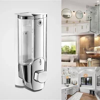 £5.79 • Buy Soap Dispenser Wall Mounted Liquid Bathroom Hand Soap Shower Gel Shampoo