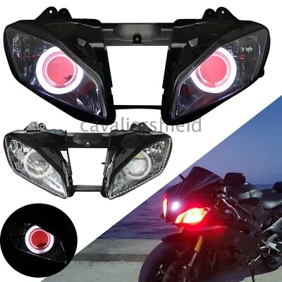 $332.48 • Buy Assembly Headlight Red Demon White Angel Eye Projector For Yamaha YZF R6 2006-07