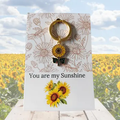 £4.99 • Buy Sunflower Keyring, You Are My Sunshine, Sunflower Gifts Ideas For Her Positivity