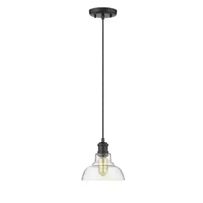 Golden Lighting Carver 1-Light Black Pendant With Clear Glass Shade • $59.95