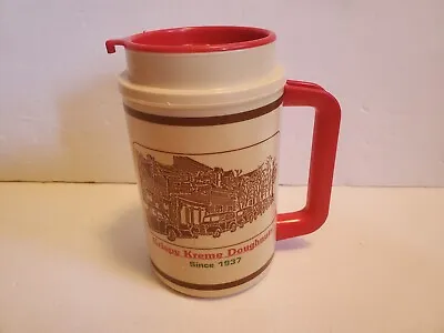 Vintage Krispy Kreme Doughnuts Thermo Plastic Travel Mug Hot/Cold 22 Oz. • $10.99