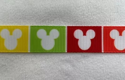 Mickey Mouse Multicolor White Ears Grosgrain Ribbon 5/8  7/8  1  1.5  Minnie • $2.70