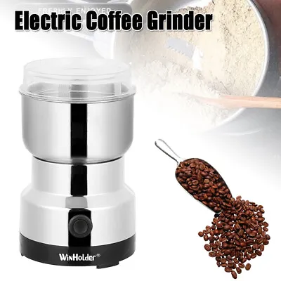 300ML Electric Coffee Bean Grinder Caffé Burr Milling Matte Blade Blender Home • £11.99