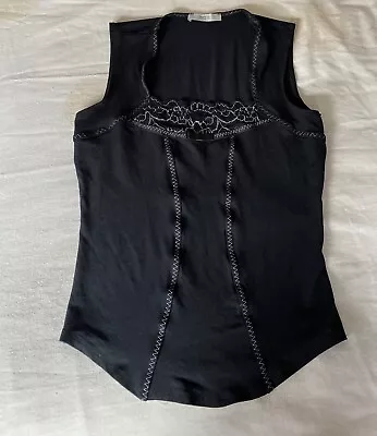M&S Ladies Black Top Size 8 - Ideal For Going Out  Very Good Condition • £3