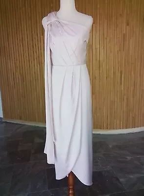$99 • Buy Forever New One Shoulder Blush Midi Dress With Tie Size 12
