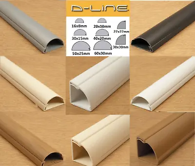 D-Line Trunking Self Adhesive Cable Management Hide Cover Dline Plastic Wire • £3.62