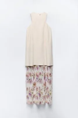 Zara COMBINED TULLE FLORAL Women’s Midi Dress - SMALL -New NWT Clothes • $50