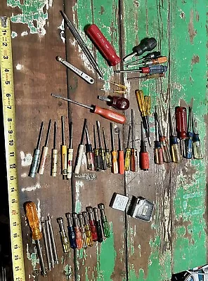 Vintage Small Screw Driver Lot Mac Craftsman Stanley Napa Carquest Vaco LUFKIN • $15