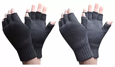 Heat Holders - Mens Warm Knit Outdoor Winter Thermal Lined Fingerless Gloves • $22.99