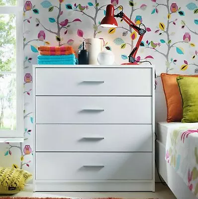 White Chest Of Drawers Storage Unit Small Modern Bedroom Kids Hallway Nepo • £164.95