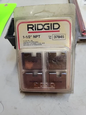 $34.95 • Buy Ridgid 37845 1-1/2  Npt 12r Pipe Threading Dies Or 11r 111r 30-a 31-a 00-r New