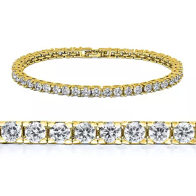 Hot Selling! 1 Row Lab Diamond 14K Gold & White Gold Plated Tennis Bracelet • $17.99