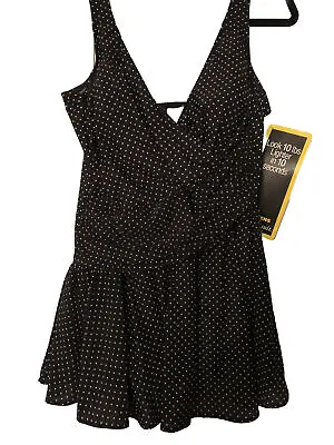Miraclesuit Aurora One Piece Skirted Swimsuit Black White Polka Dot  20W 20 • $85.99