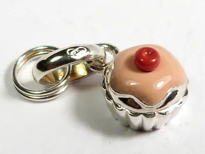 Genuine Links Of London Silver Pink Enamel Fairy Cup Cake Bracelet Charm Pendant • £22.95