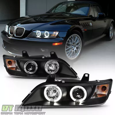 Black 1996-2002 BMW Z3 LED Halo Projector Headlights Head Lamps Pair Left+Right • $238.99