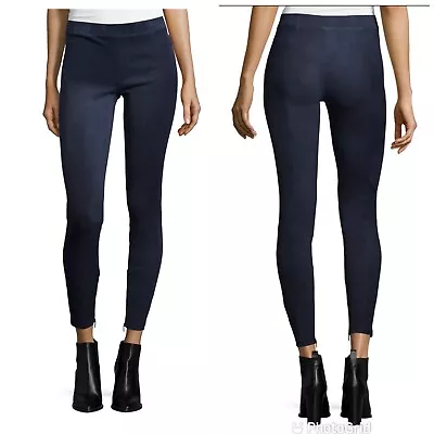 Vince Stretch-Suede Zipper Cuff Leggings In Navy Blue Size Medium New With Tags! • $179.99