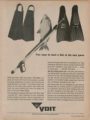 1965 Voit Giant UDT Duck Feet Viking Giant Fins Diving Surfing Vintage Print Ad • $8.99