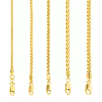 10K Yellow Gold 2mm-3.5mm Venetian Rounded Box Chain Link Necklace 16 - 30  • $299.98