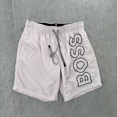 Hugo Boss Shorts Adult Medium Pink Whale Swim Trunks Board Lined Logo Mens M • $29.96