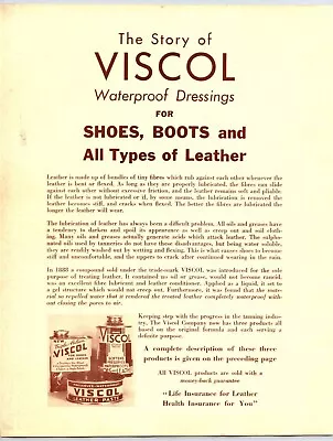 C1939 Viscol Leather Paste For Boots Shoes And Other Leather Print Ad • $14.84