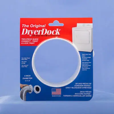 DRYER DOCK White Dryer Vent Quick Connect Fits 4  Tubes 6  Overall 5000-1 NEW • $13.98