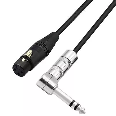 1/4 To XLR Cable 90 Degree Right Angle 6.35 Mm TRS Male Plug To XLR Female Ja... • $16.19