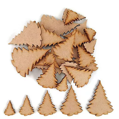Christmas Tree MDF Craft Shapes Wooden Blank Gift Tags Decoration Embellishment • £2.45