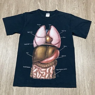 Vintage Organs Shirt S 90s 00s Anatomy Lung Heart Liver Stomach Science Tee • $24.98