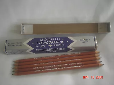 BOXED LOT Of 5 Vintage NEW / UNUSED MONGOL STENOGRAPHIC PENCILS No. 596  U.S.A. • $34.99