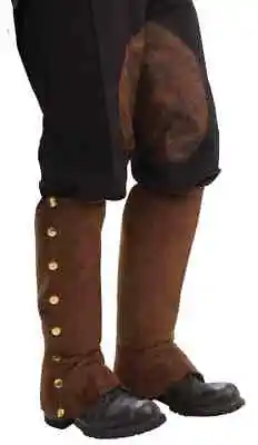 Steampunk Suede Spats Fancy Dress Up Halloween Adult Costume Accessory 2 COLORS • $17.77