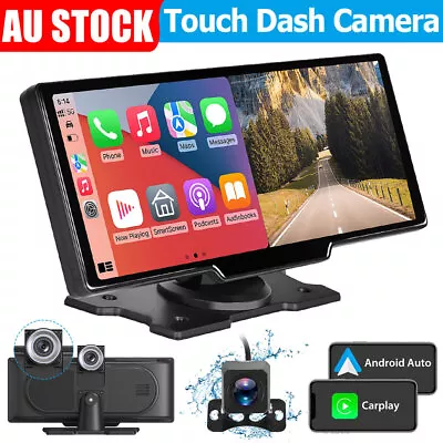 10.26  4K Dash Cam Car Stereo For Apple Carplay & Android Auto GPS +Rear Camera • $136.95