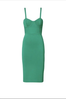 $250 • Buy Scanlan Theodore Bustier Body Con Crepe Knit Dress Size Medium